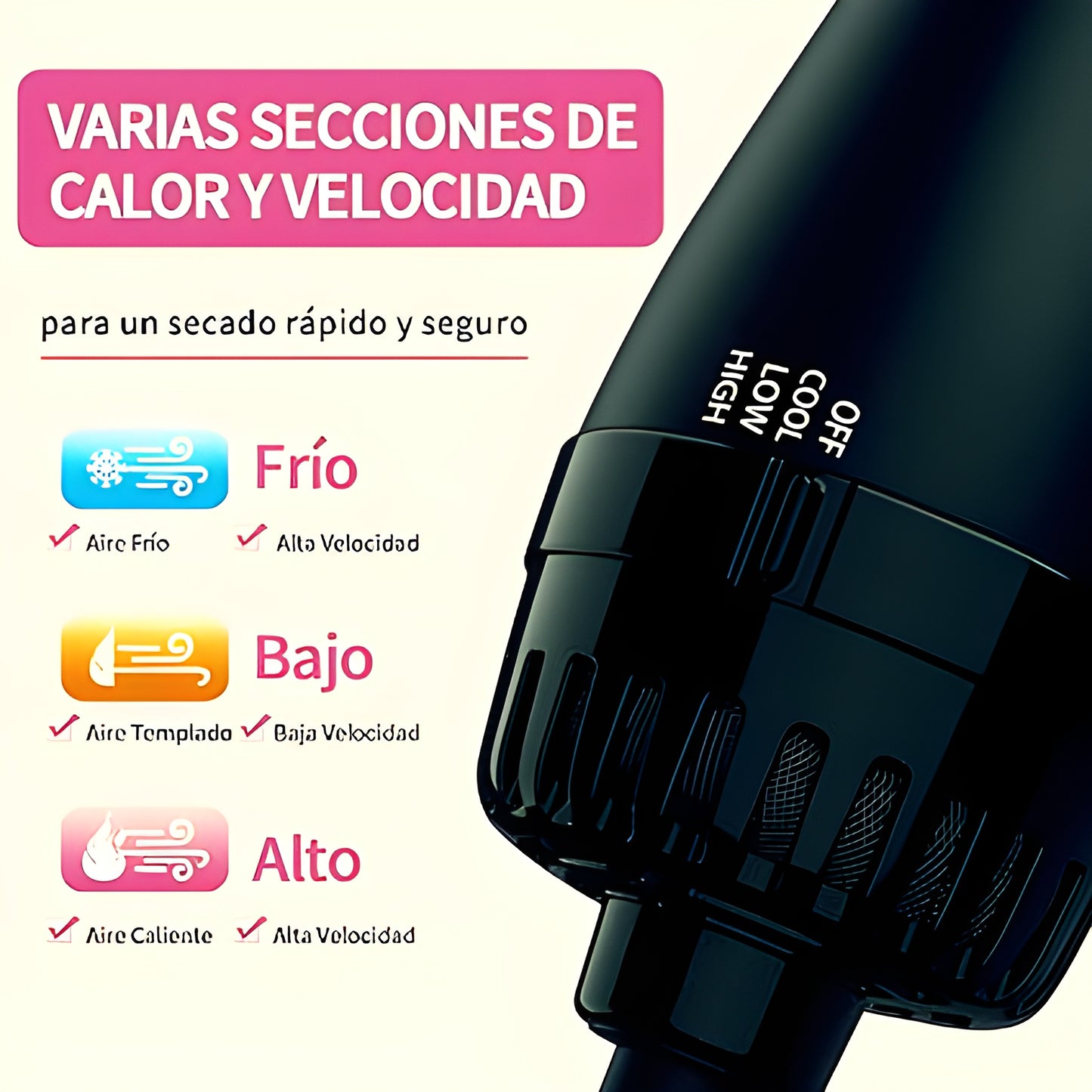 Cepillo Secador 3 en 1 WT-77